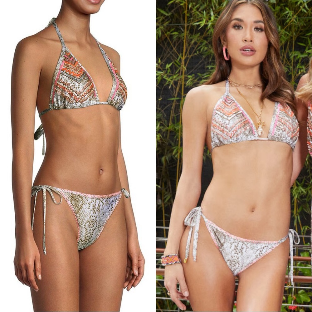 Ramy brook Lilo python snake print embroider embellished bikini SET FINAL PRICE - Picture 2 of 15